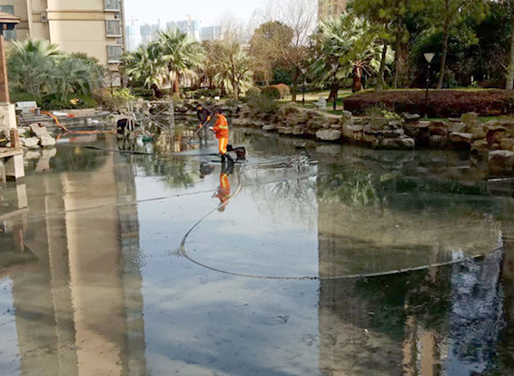 汕头景观池淤泥清理